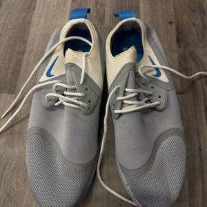 Mens Nike‎ Lunarcharge Blue and Gray Running Shoes Size 13 Pre-Owned No Box
